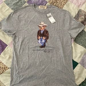 Polo Bear by Ralph Lauren NWT cowboy gray tshirt size Small